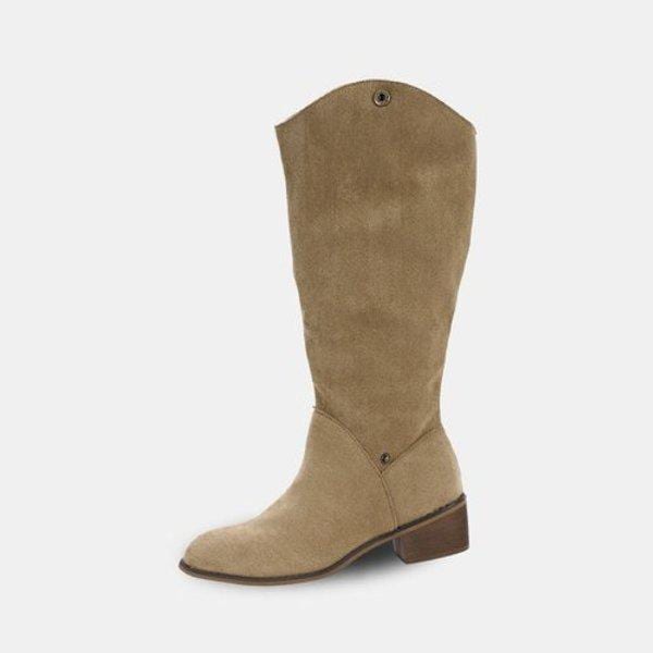 女性用ロングブーツ ローヒールブーツ スエードシューズ LSS640