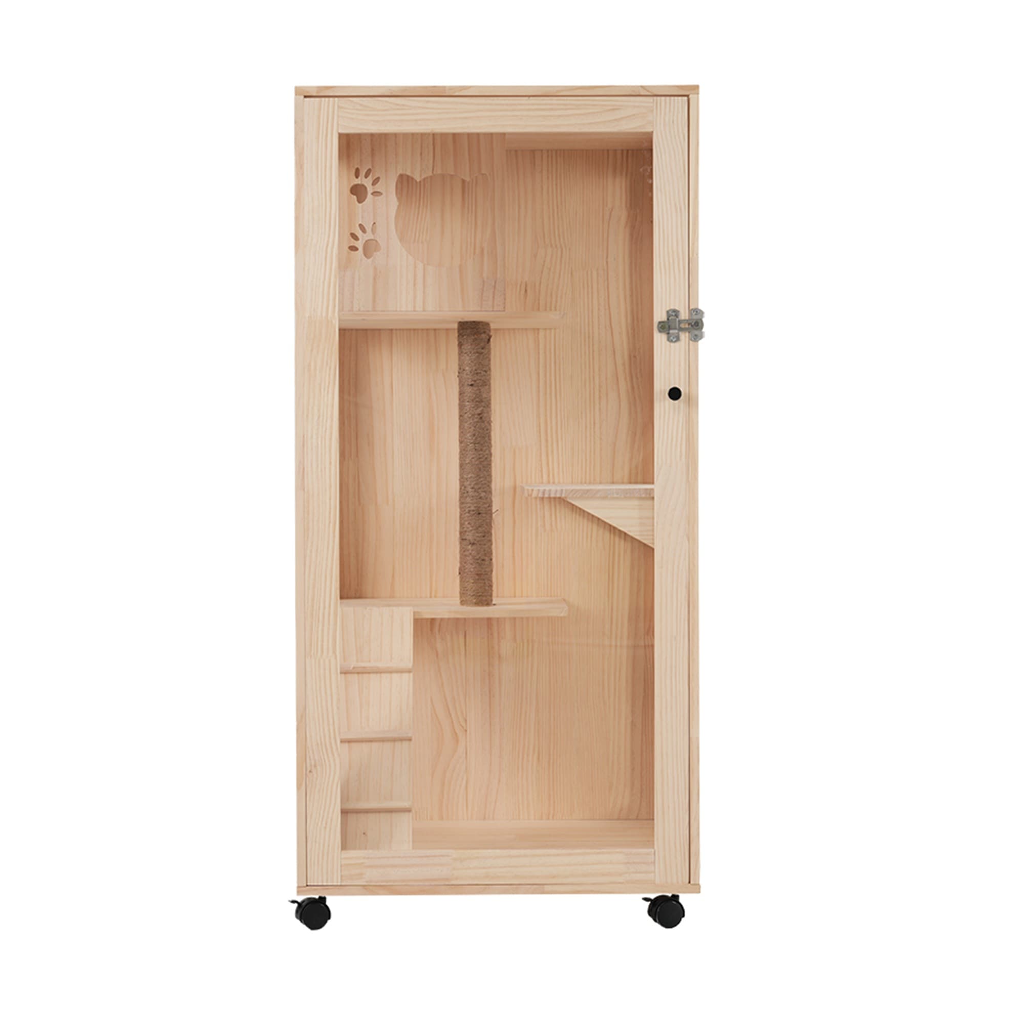 【国内発送】125 猫 ケージ キャットケージ ケージ 木製 猫 3段 高級感 ワイド 多頭飼い ペットケージ 猫ゲージ 大型 隠れ家 キャスター付き 多段 留守番 保護 脱走防止 幅広い 据え置き