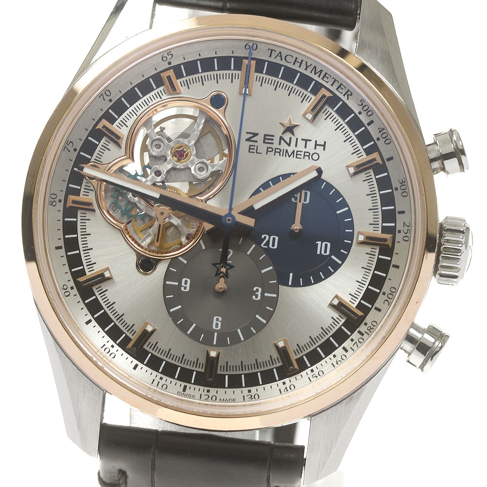 ゼニス ZENITH 51.2080.4061 エルプリメロ クロノマスター オープン 自動巻き メンズ 箱付き_842200【中古】