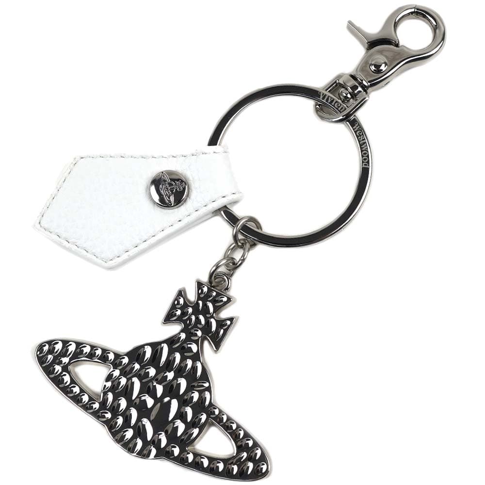 ヴィヴィアンウエストウッド キーリング キーホルダー シルバー ホワイト RE-VEGAN HAMMERED ORB SILVER SAFFIANO WHITE Vivienne Westwood 8