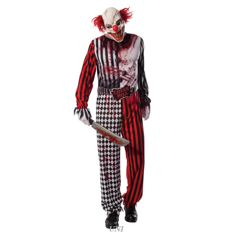 コスプレ 仮装 イーブルクラウン STD 【 コスプレ 衣装 ハロウィン 仮装 コスチューム 悪魔 デビル 男性用 パーティーグッズ ホラー サタンピエロ 怖いピエロ デビルクラウン 余興 大人用 メ