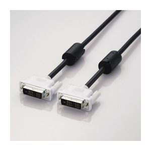 （まとめ）エレコム DVIシングルリンクケーブル（デジタル） CAC-DVSL20BK(×2セット)