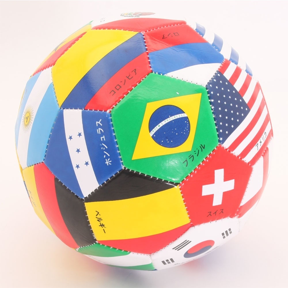 Qoo10] 合皮サッカーボール（国旗柄） 55000 : おもちゃ・知育
