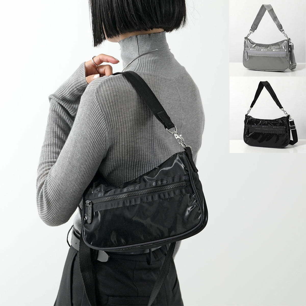 LeSportsac レスポートサック ショルダーバッグ シャイン Sm Conv Shoulder 1302 レディース ハンドバッグ クロスボディ 鞄 カラー2色