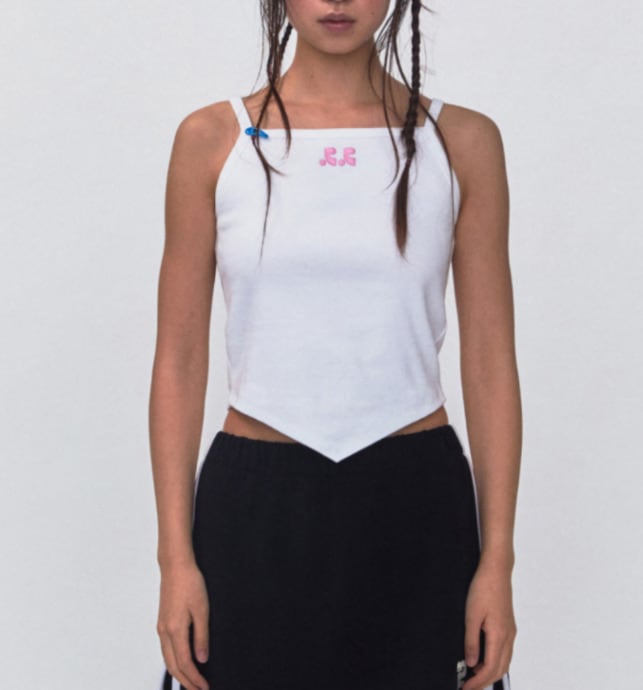 [韓国の人気商品] RR ARROW POINT SLEEVELESS TOP_WHITE