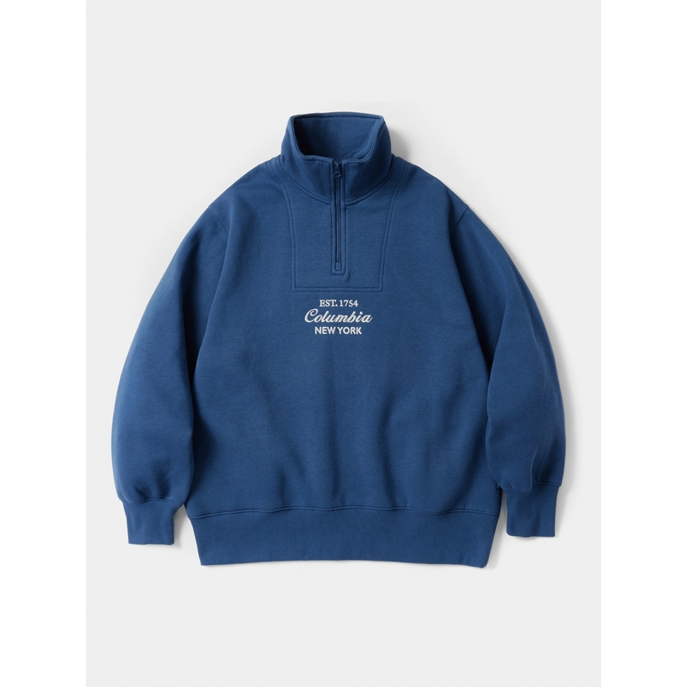 コロンビア大学 CU BIG SCRIPT テリー H ジップスウェットシャツフレンチブルーTシャツ