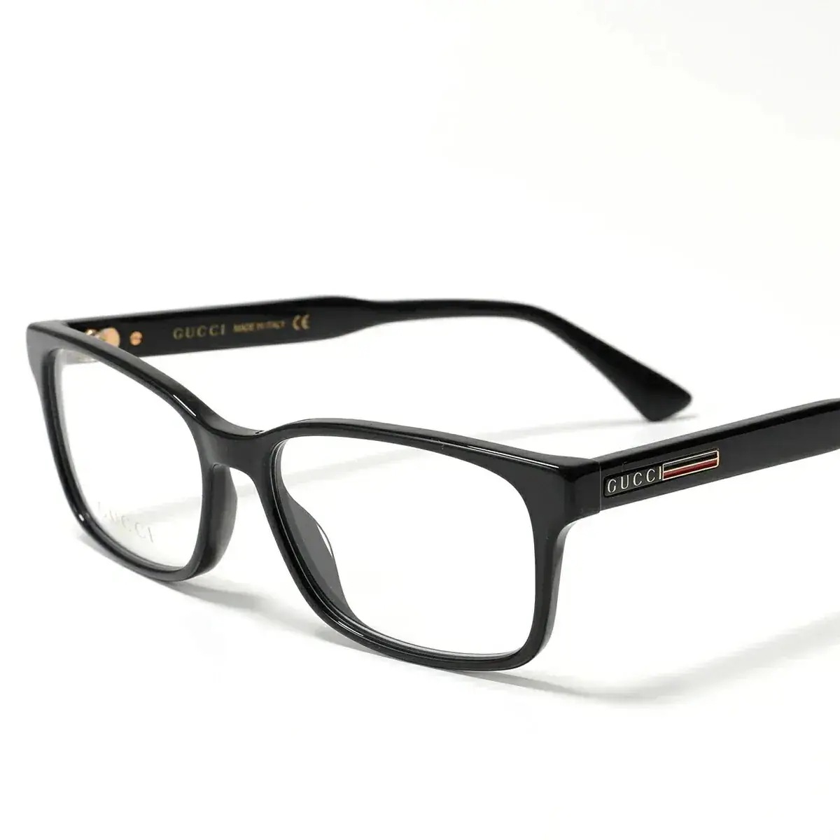 GUCCI グッチ メガネ GG0826O メンズ スクエア型 めがね 伊達メガネ ダテ 眼鏡 ロゴ アイウェア 黒縁メガネ 001/BlackBlack-Tr 【mega】