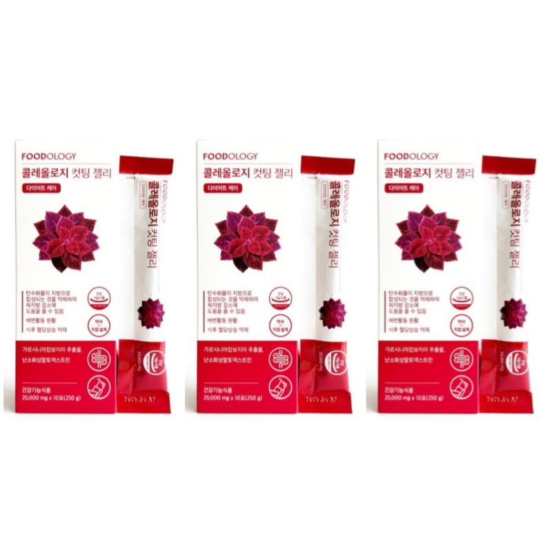 [1+1+1] コレオロジー カット ゼリー 10包 x 3箱（25,000mg x 30包）3ヶ月分分量/ ダイエット サプリメント/ 血糖値調節/ 快便