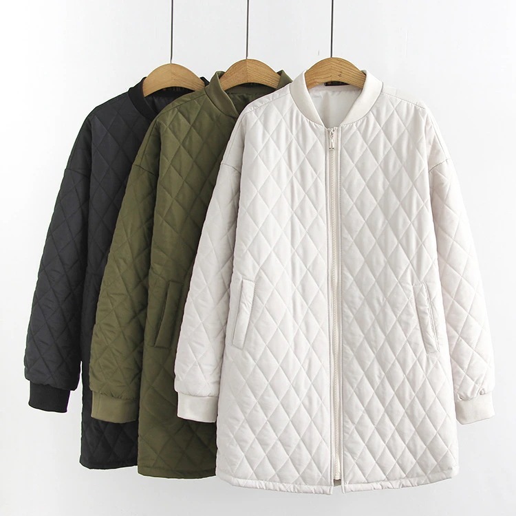 キルティングコートレディース中綿コート中綿シンプルコート綿服アウター中綿入りコートロング丈