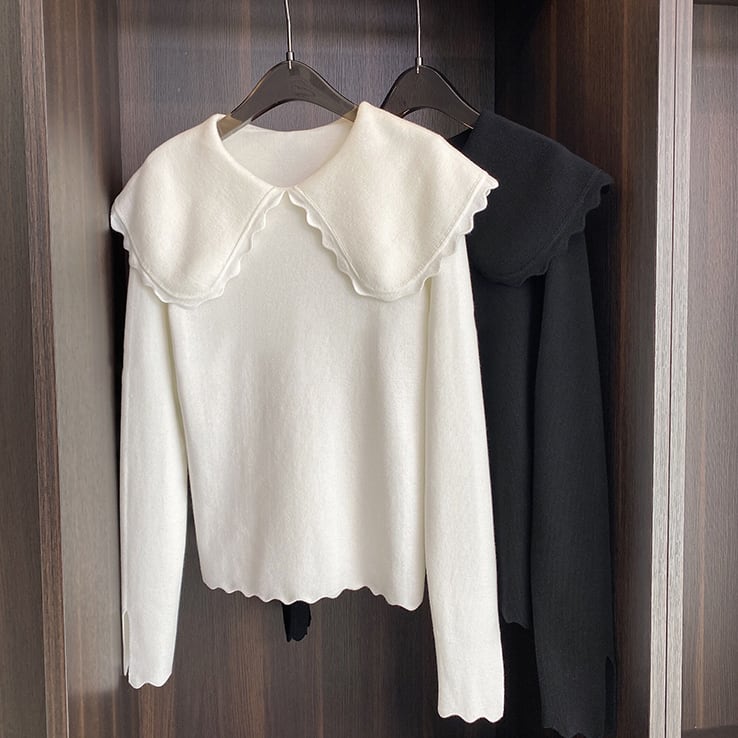 2color レディース トップス ニット セーター ニットソー 無地 袖あり 長袖 袖口スリット