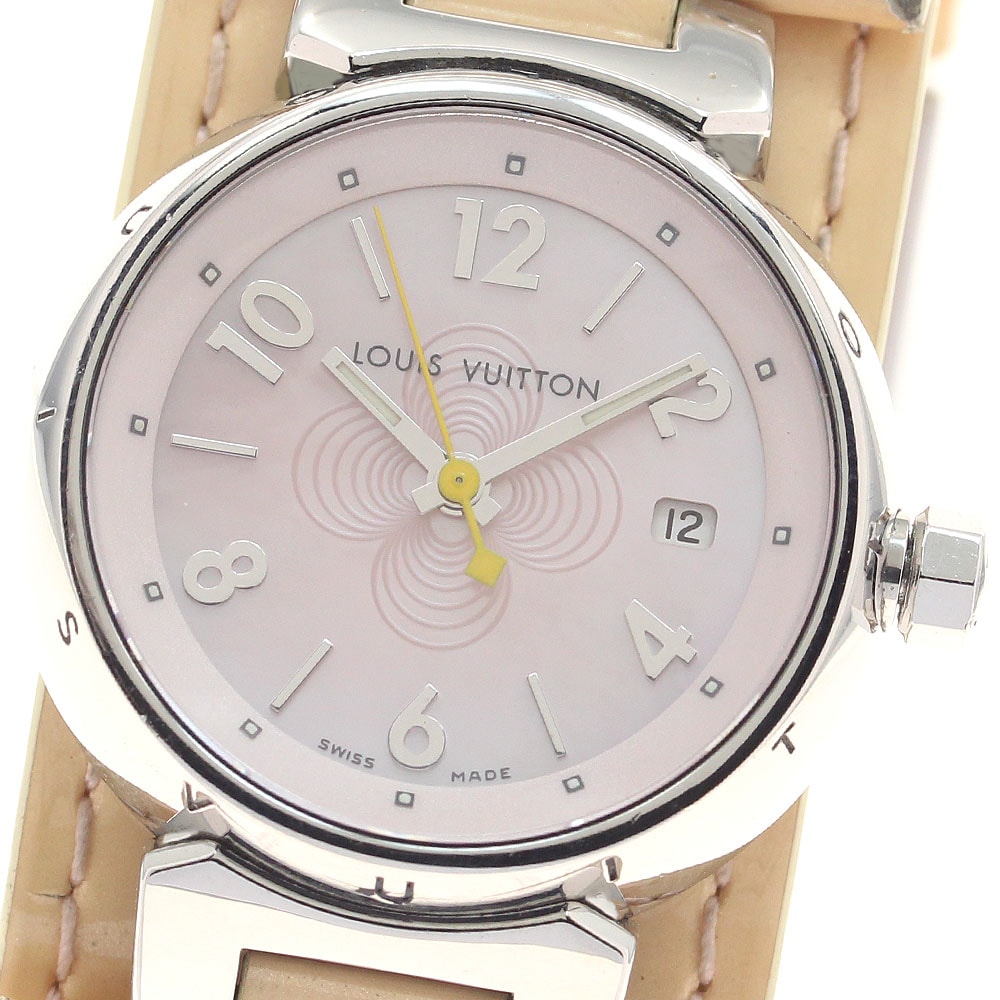 ルイ・ヴィトン LOUIS VUITTON Q1216 タンブール デイト クォーツ レディース _959828【中古】