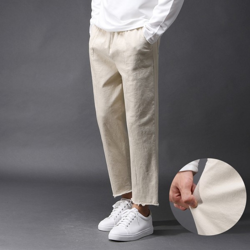 (Juans) デイリーコットンウォッシュスパンセミワイドクロップパンツ FICP6183