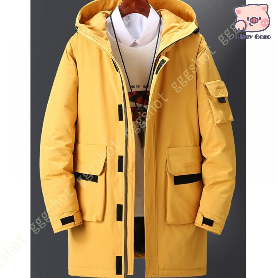 冬の特恵秋冬 メンズ ダウンコート ハーフ丈 フード付き ダウンジャケット 防寒着 ダウン 厚手 ロングコート 黒 白 ハイネック 中綿ジャケット 防風 保温性 カジュアル 5,973円