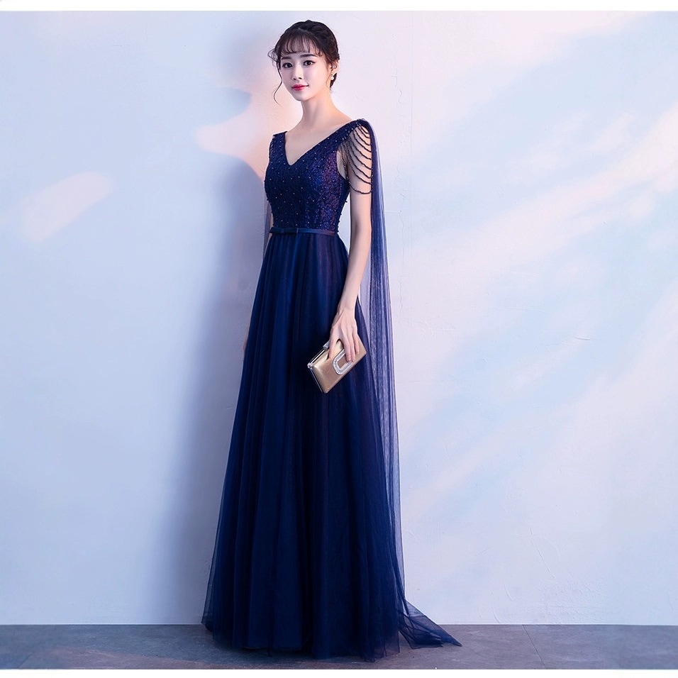 ワンピースドレスドレスパフォーマンスアート試験ロングスカート ドレスホストレッドソングコーラスコンダクター