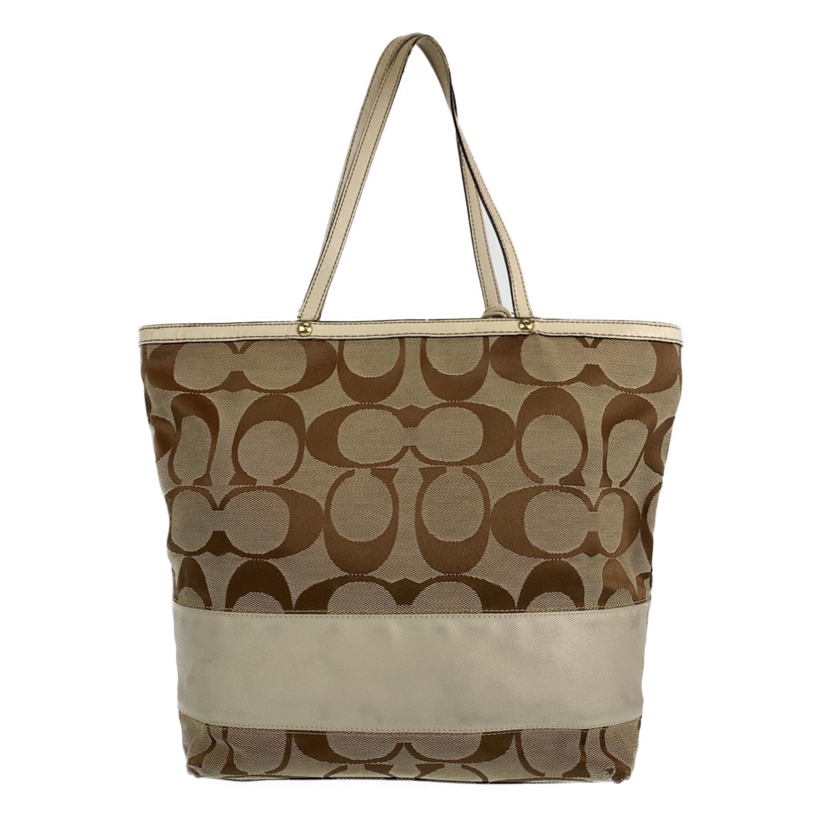 シグネチャー ブラウン ベージュ ホワイト レザー/キャンバス 10125 トートバッグ ショルダーバッグ レディース 400752 7,395円
