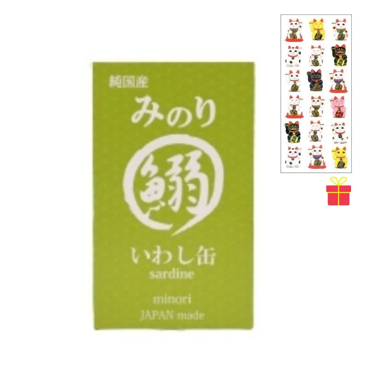 日本のみのり いわし缶 100g×24缶【1ケース】【金運招き猫シール1枚付】犬猫用 鰯 ペットフード 魚 国産 無添加 サンユー研究所