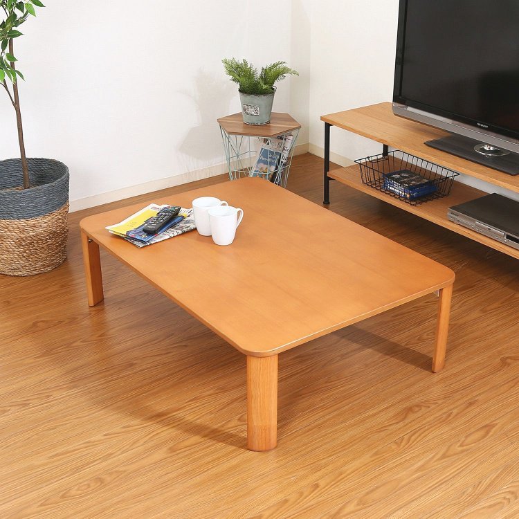 折りたたみテーブル おしゃれ ローテーブル 幅105×奥行75×高さ32cm ナチュラル