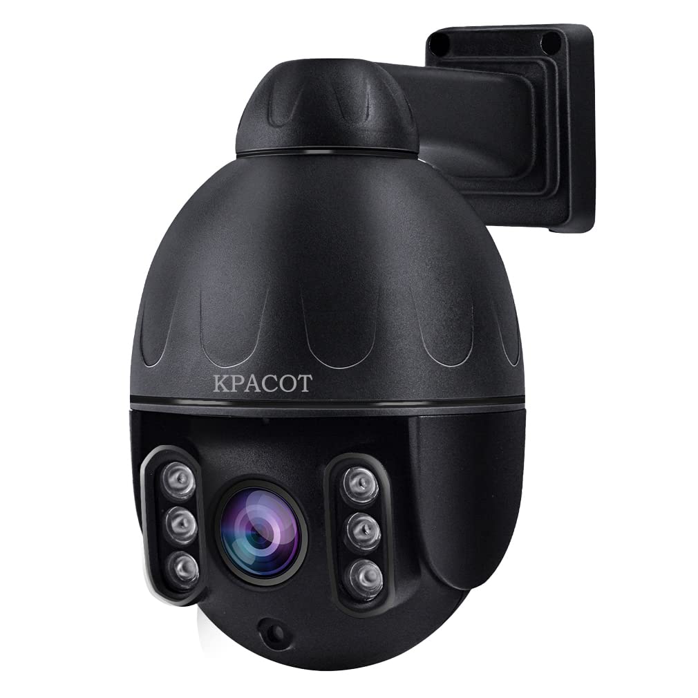 【5倍光学ズーム・自動追跡・音声通信】KPACOT 防犯カメラ 屋外 500万画素 監視カメラ AI人体検知 POE カメラ PTZ旋回 パン355チルト120 動体検知 警報通知 スマホ連動 遠隔監
