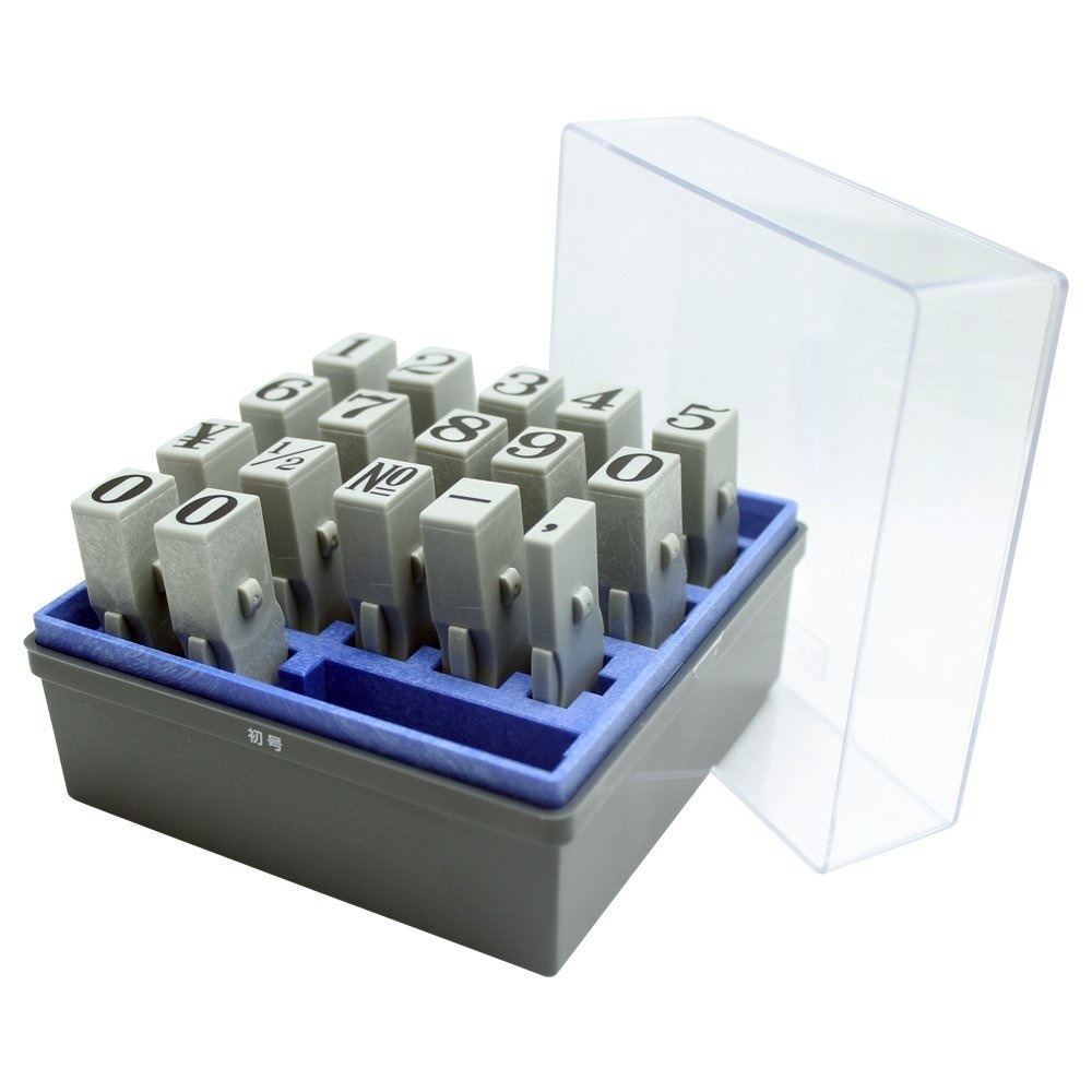 （まとめ買い）柄付ゴム印連結式セット 数字 明朝体 初号 GRN-SM [x3]