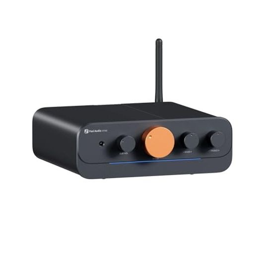 FOSI AUDIO HT4S BLUETOOTHアンプ 屋外スピーカー用 4チャンネル パワーアンプ ベースシェイカー シムレーシングコックピット用 4.1/5.0チャンネル ステレオ ホームオーデ