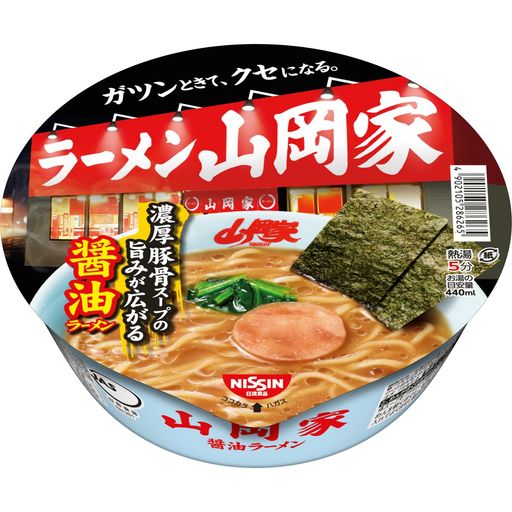日清食品 ラーメン山岡家 醤油ラーメン [濃厚豚骨スープの旨みが広がる] カップ麺 117g ×12個 5,289円