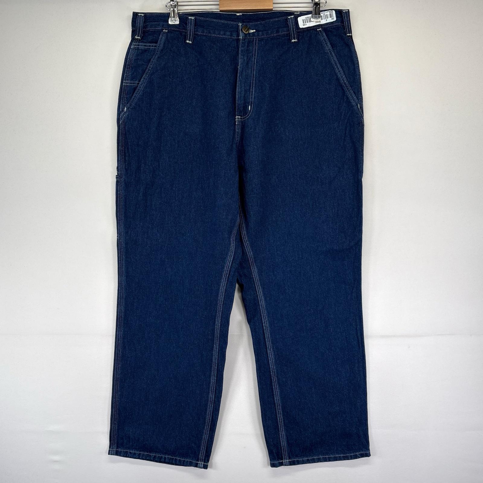 古着 デニム パンツ ペインターパンツ ワーク 大きいサイズ w38 L28 ブルー系 メンズ