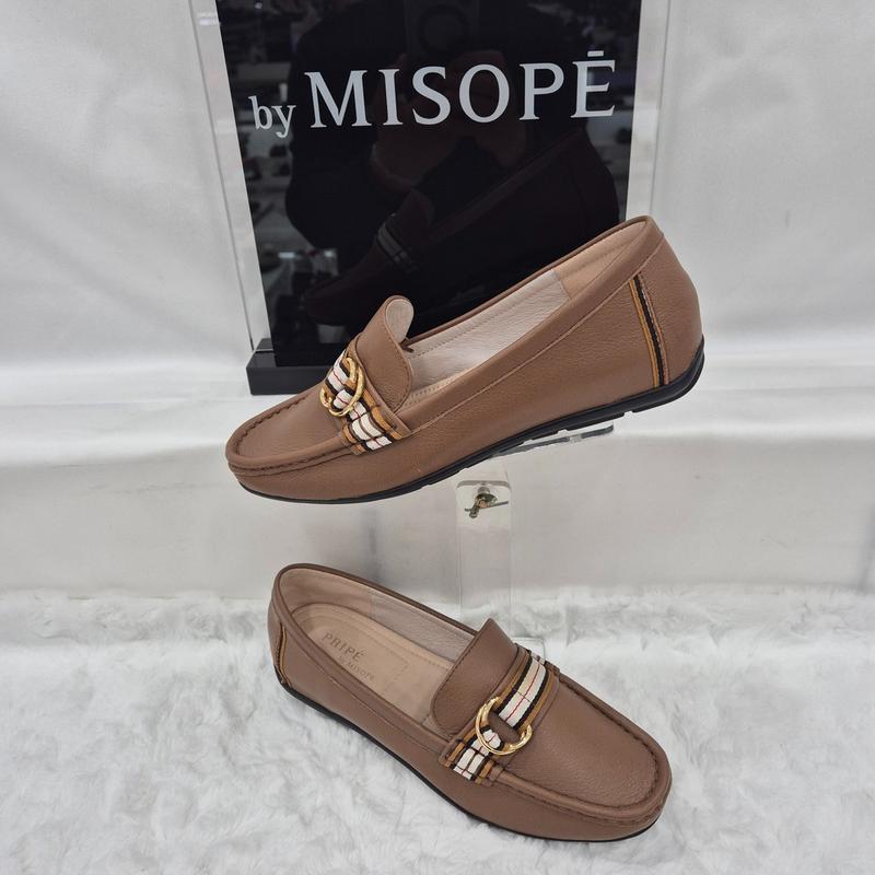 By 女性 ゴールドリング ローファー 112HT339FF002 BROWN 2 JJ