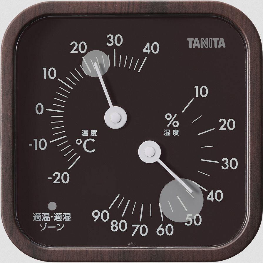 （まとめ買い）アナログ温湿度計 木目調 ブラウンウッド TT-590-BR [x3]