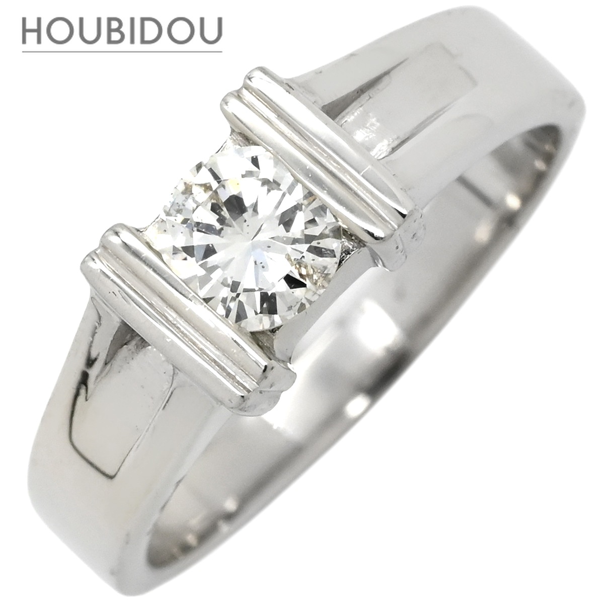 リング 指輪 ダイヤ 0.40ct プラチナシルバー Pt900 テンションセッティング エンゲージ ブライダル 11号【中古】