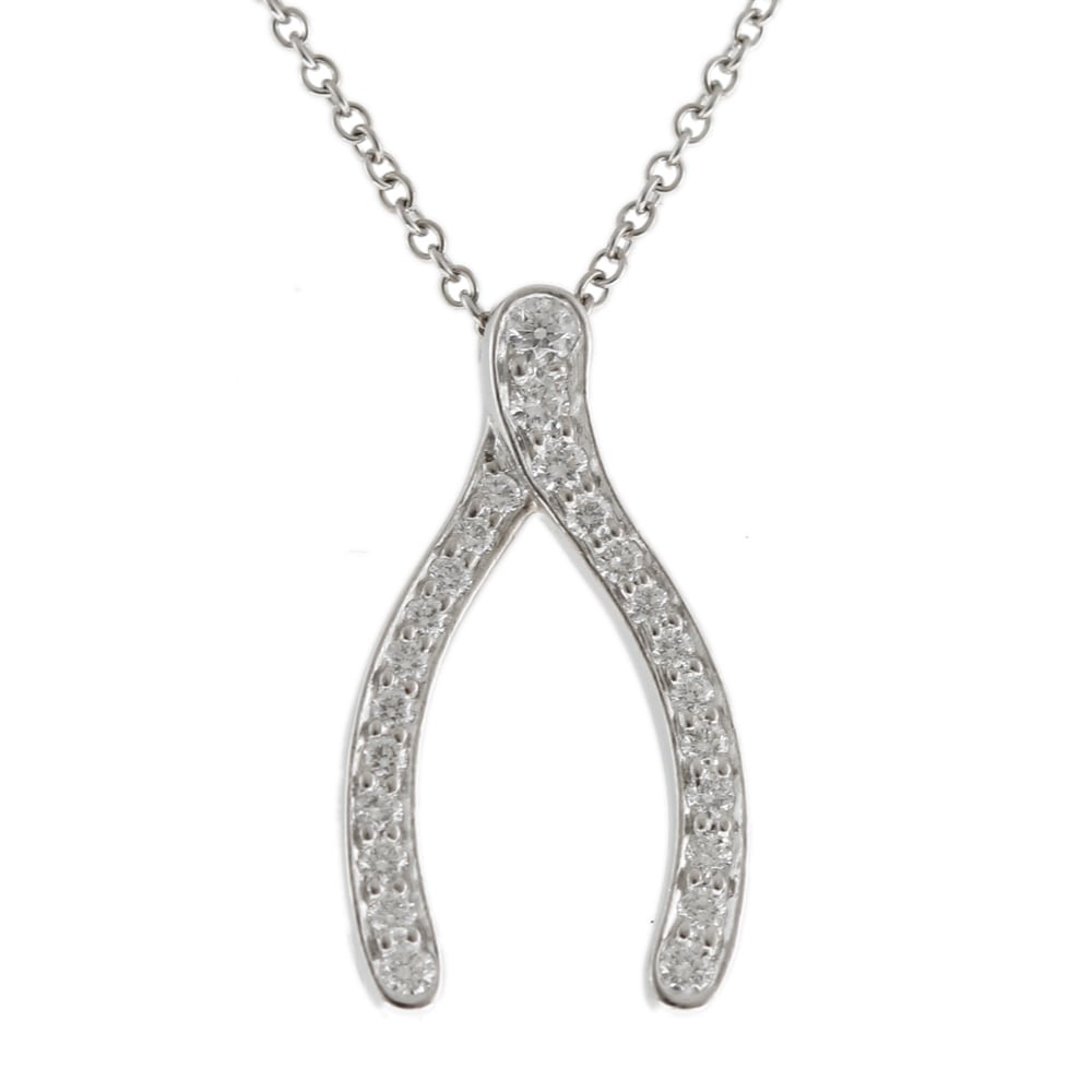 ティファニー ウィッシュボーン ネックレス Pt950プラチナ ダイヤモンド TIFFANY&Co. 中古 美品