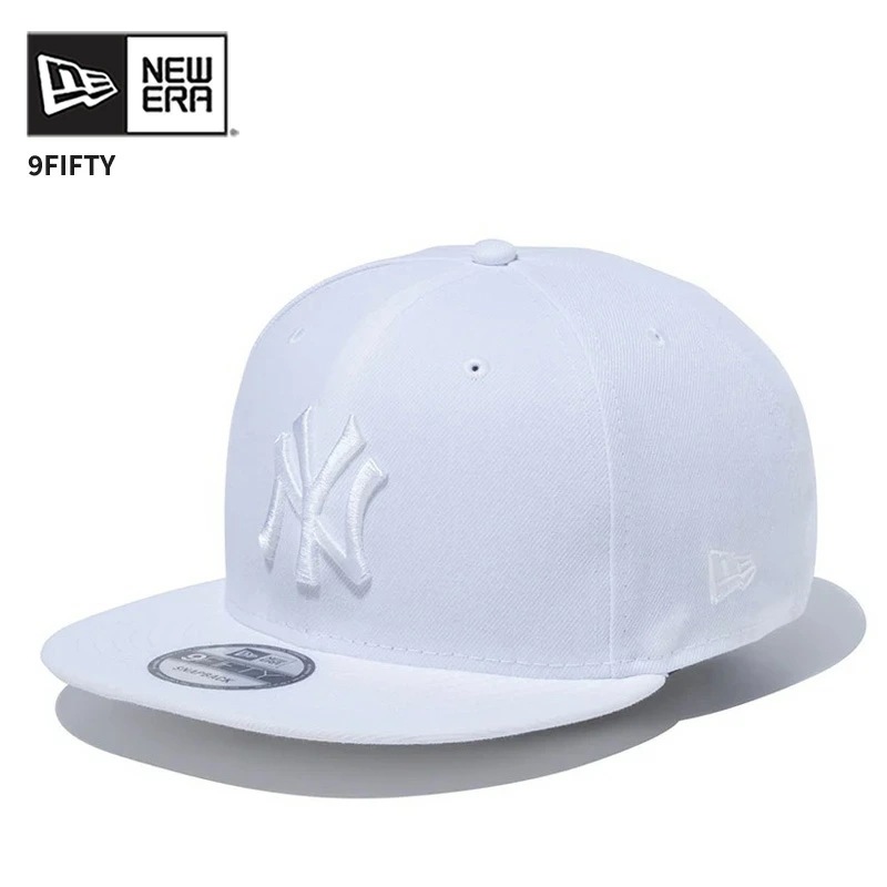 ニューエラ キャップ メンズ 帽子 NEW ERA 9FIFTY ヤンキース ホワイト × ホワイト フラットバイザー カジュアル ストリート 14524946
