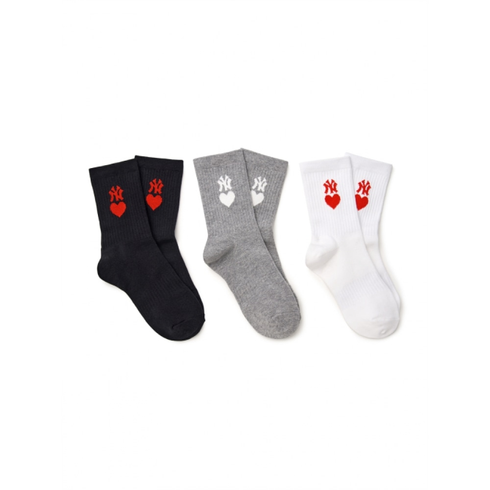 MLB ハートミッドソックス 3パックセット MLB (ブラック)