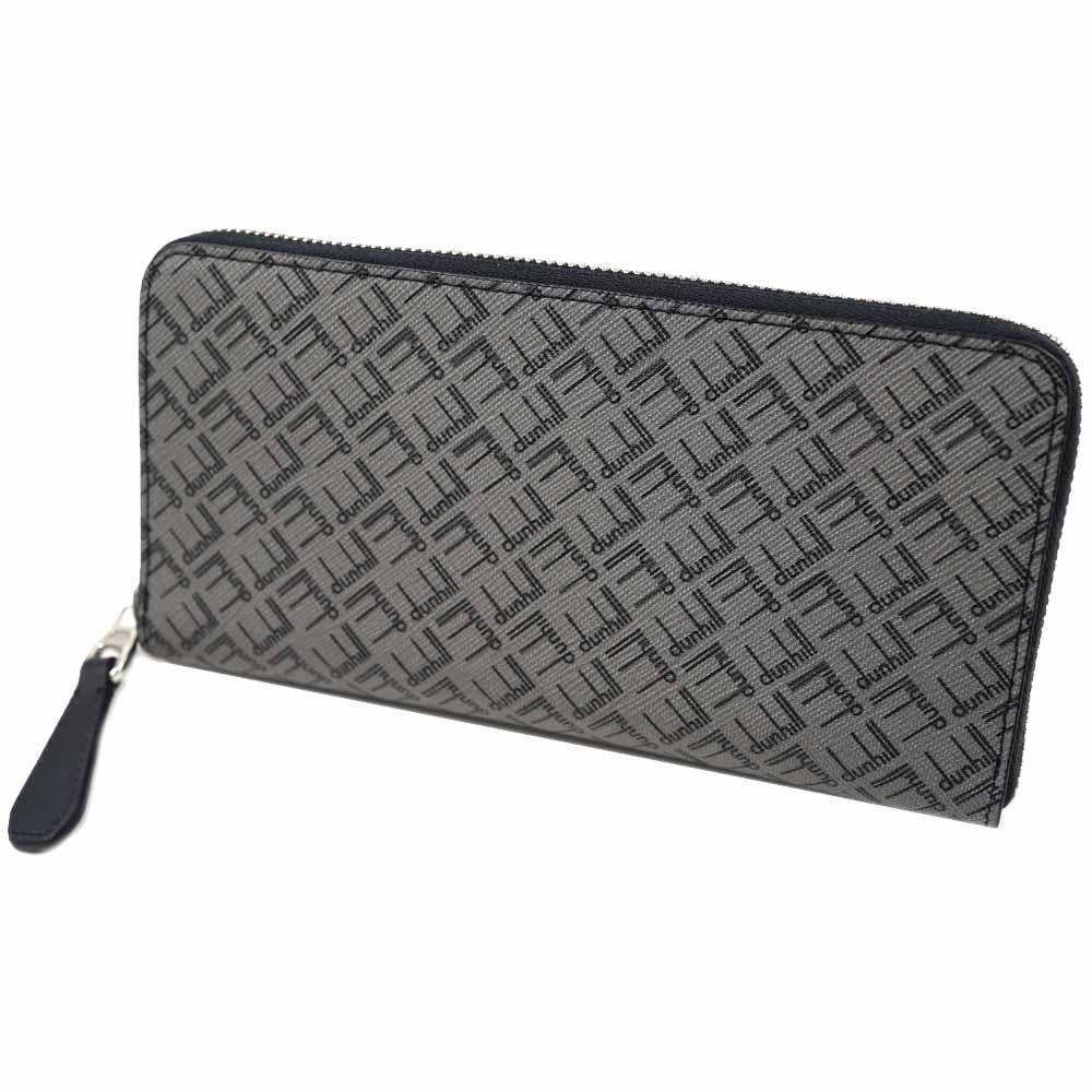 ダンヒル 財布 メンズ 長財布 ラウンドファスナー dunhill Signature Granite Leather グレー DU24F2180LT038R