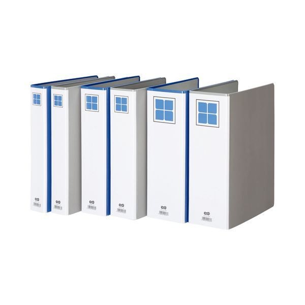 （まとめ） TANOSEE 両開きパイプ式ファイルE A4タテ 500枚収容 背幅76mm 青 1セット（10冊） 2セット