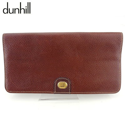 長財布 ファスナー付き 財布 ロゴプレート メンズ ブラウン ゴールド