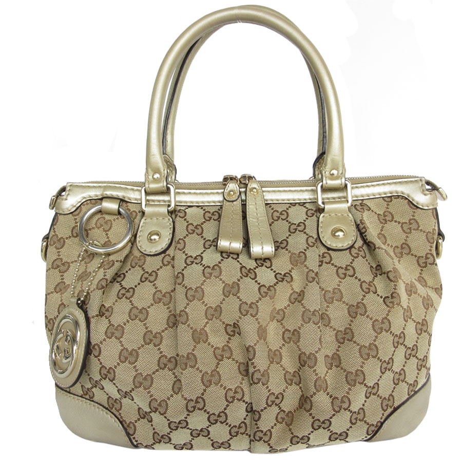 グッチ GUCCI ハンドバッグ GGキャンバス キャンバス/レザー ベージュ/ゴールド ライトゴールド レディース 247902 s0375g 34,800円