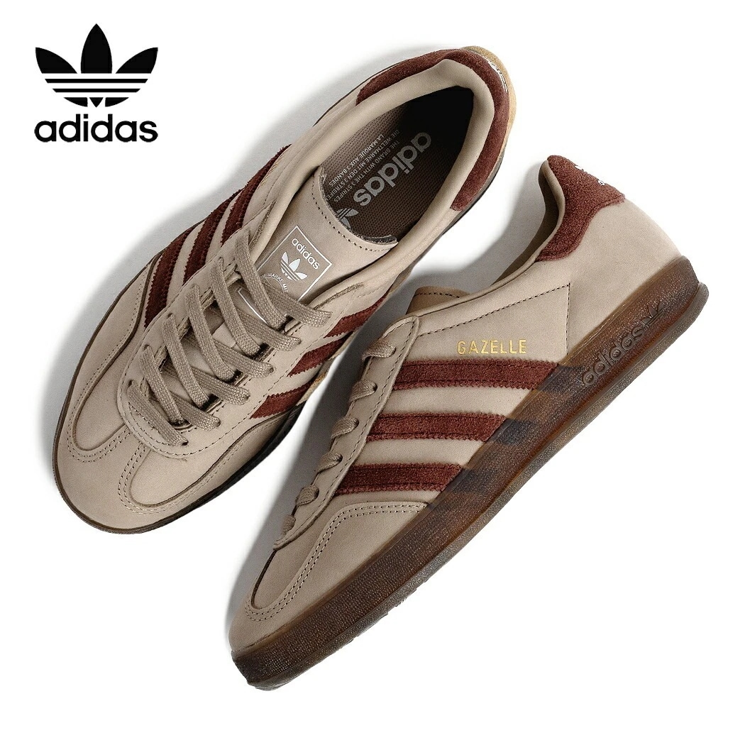 adidas アディダス GAZELLE INDOOR ガゼル ガッツレー インドア スニーカー TRACE KHAKI ( ベージュ 茶色 ブラウン レザー メンズ レディース ローテク JQ838