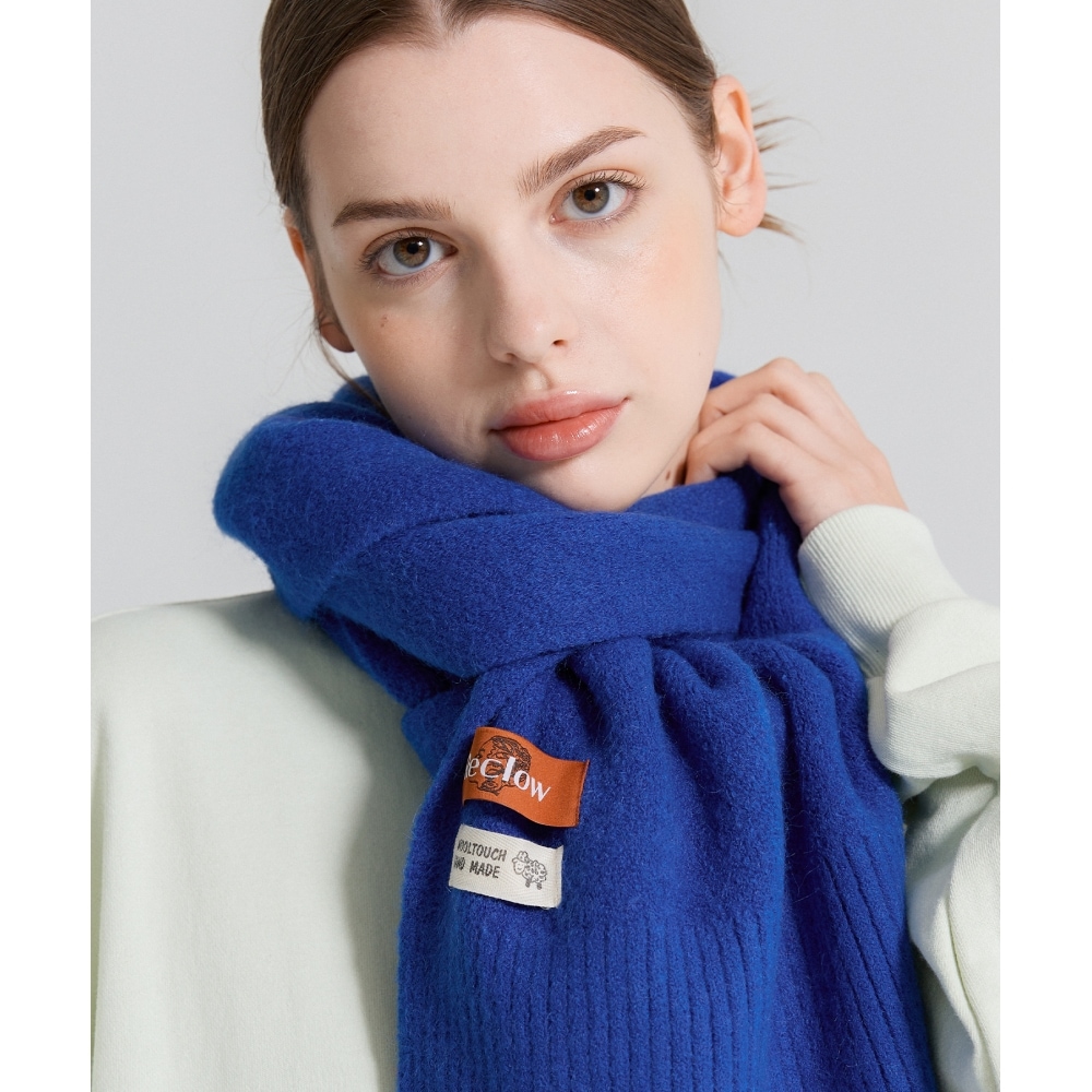 リクロウ RC ウールニットマフラーブルー