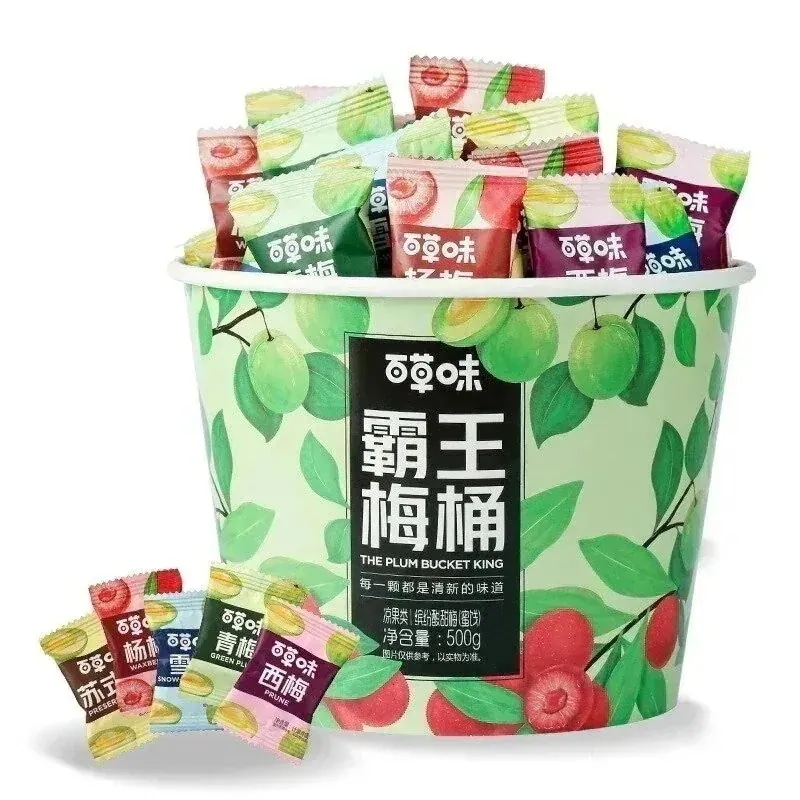 百草味 覇王 梅お菓子 500g 桶 話梅 青梅西梅 酸梅蜜さく ドライフルーツ 日常のスナックに