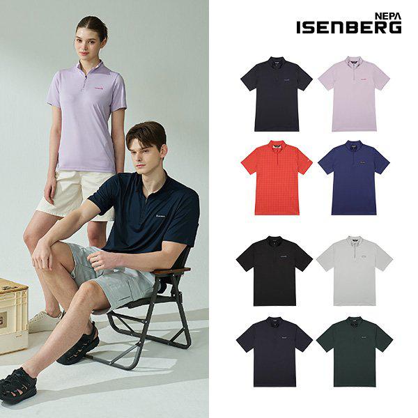 ハーフジップ 半袖Tシャツ 男女 4種 択1 N_P389926463