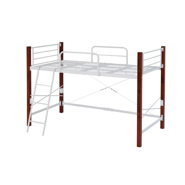 ロフトベッド ロータイプ シングルベッド下収納 IRI-1042SET-WHBR ホワイト×ブラウン