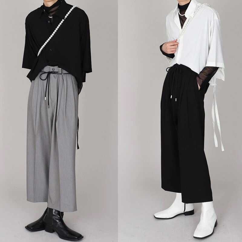 クロップドパンツ メンズ ワイ今週の割引は 25% オフですドパンツ スーツコーデ 春秋 韓国ファッション 紐付き 男女兼用