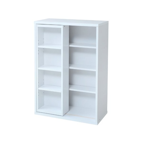 JKプラン FR-049-WH 6BOXシリーズ スライド書棚 ホワイト メーカー直送