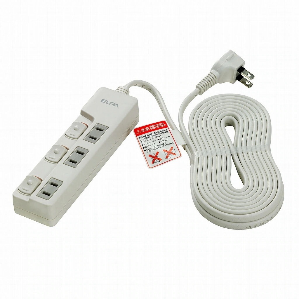 （まとめ買い）ランプレススイッチ付タップ３Ｐ５ｍ WLS-U35EB（W） [x3]