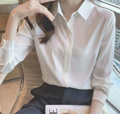 トップス シャツ 袖あり 長袖 襟付き ストレート スマート きれいめ シンプル カジュアル 大人 上品 かっこいい 大人女子 メンズライク クール フォーマル 無地 春 秋 冬 オールシーズン シー