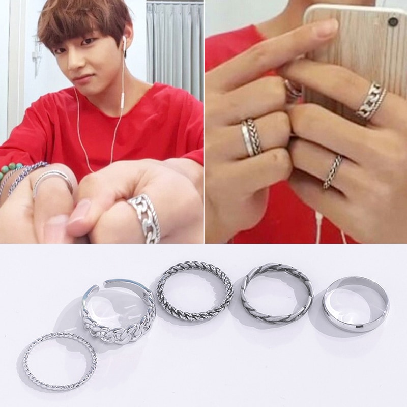 防弾少年団　BTS V ＆ JUNGKOOK ヨンリヨンリ　リングセット Qoo10] 即時発送可能防弾少年団 BTS V 着用