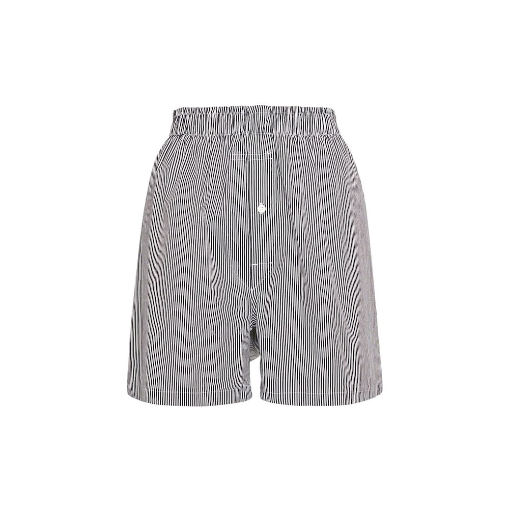 メゾンマルジェラ 25FW シグネチャーバックステッチロゴストライプショートパンツブラックグレー S50MU0071 STZ130 961 PCL5008436375