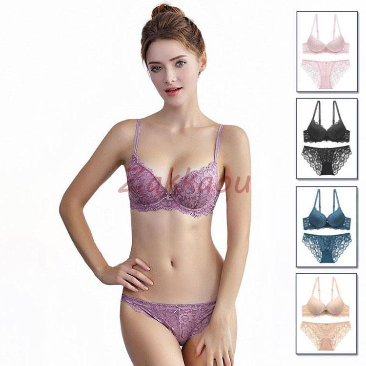 ブラジャー ショーツセット 女性下着 上下セット 3/4カップ 総レース 脇肉 ブラ　育乳ブラ バストアップ