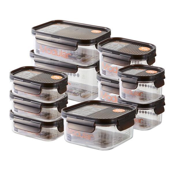 モジュラー おかず整理 10個 ビスプリ 密閉容器 おかず箱セット