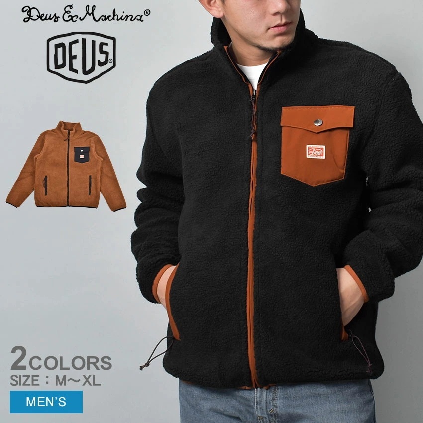 ウェア トップス ボアフリース ジャケット 長袖 メンズ FLETCHER FLEECE DMF238963 上着 アウトドア キャンプ カジュアル アウター 羽織 ロゴ フルジップ ポケット